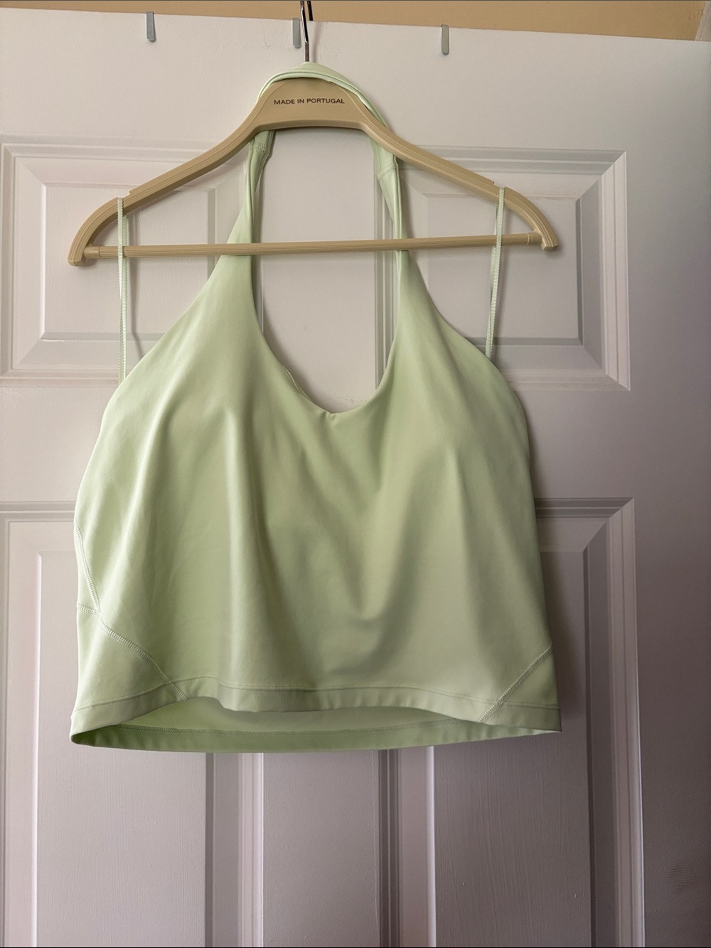 lululemon light green halter sports crop size 14 *NWOT*
